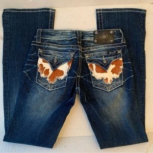 Miss Me Jeans Size 27 x 34 Cowhide Boot Cut JW4292B9